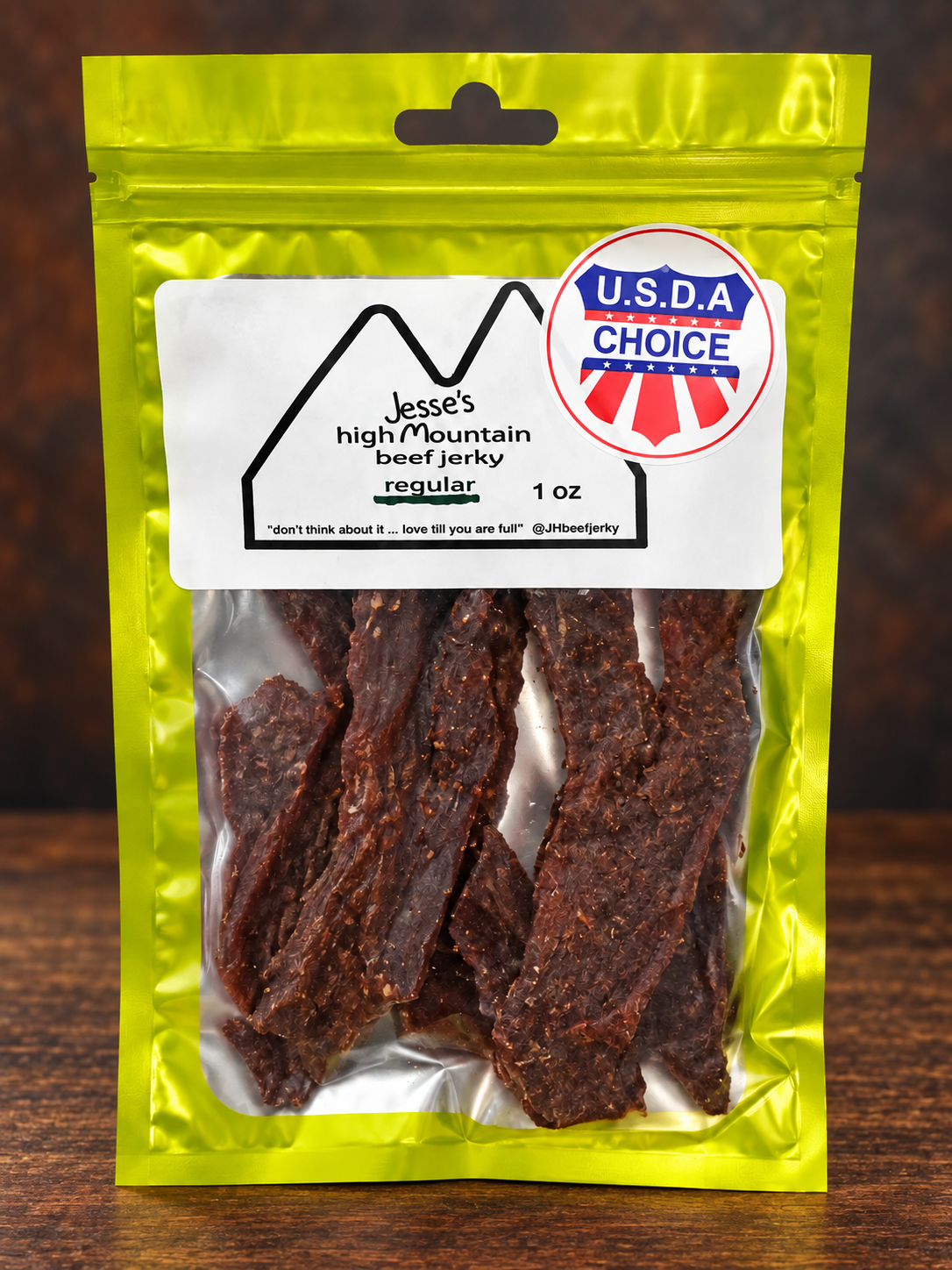 Original clear-front beef jerky package