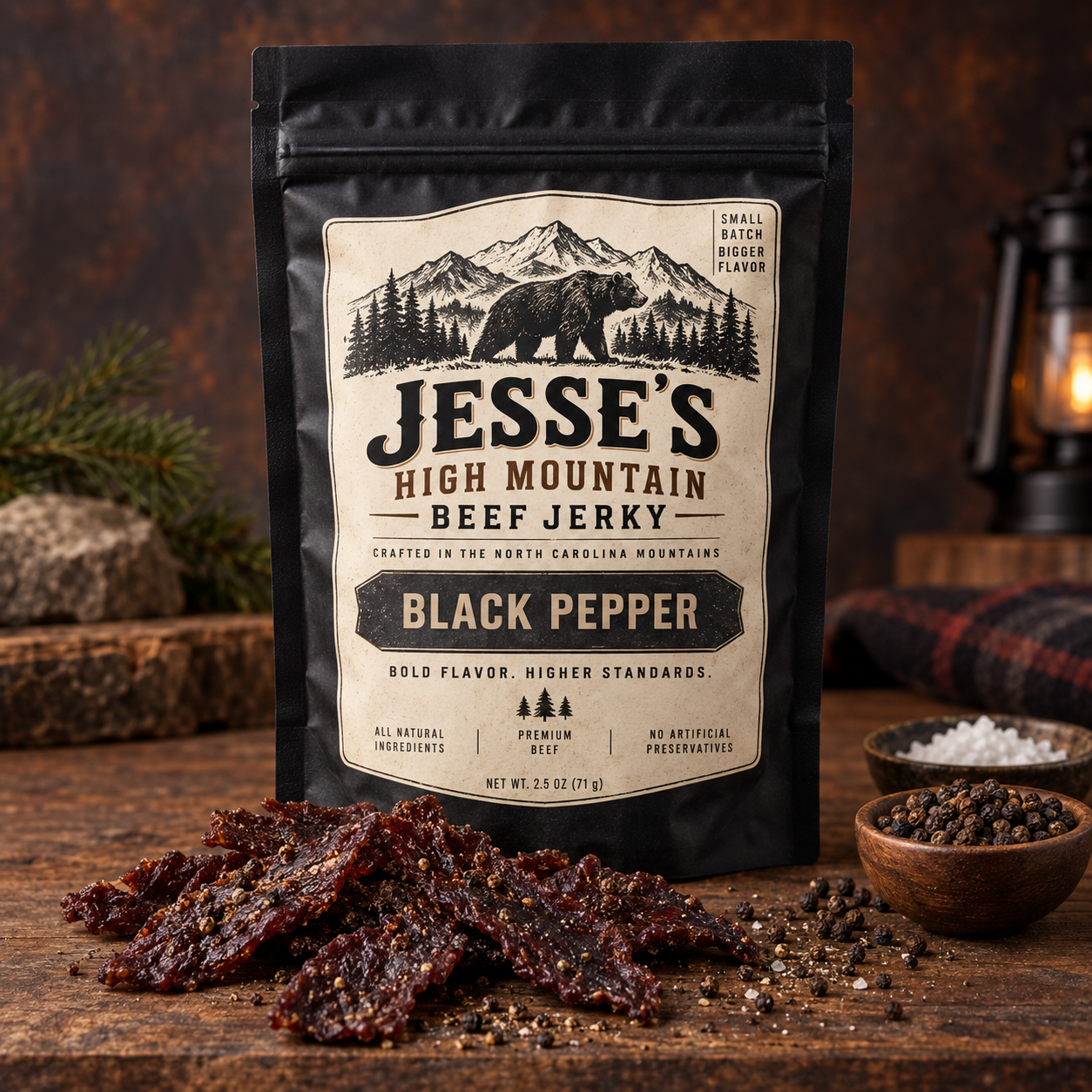 Black Pepper beef jerky package