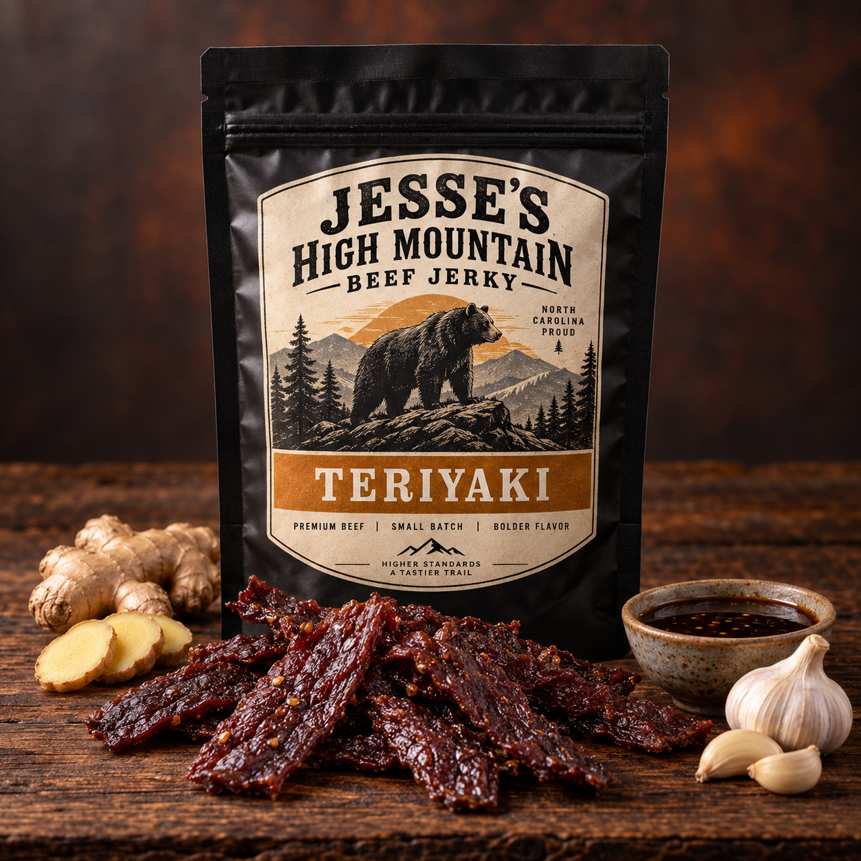 Teriyaki beef jerky package